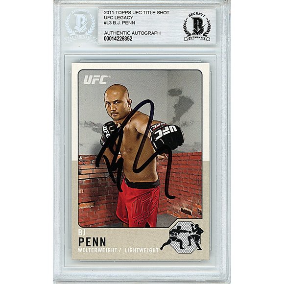 BJ Penn Signed 2011 Topps UFC Title Shot Legacy Card Beckett BAS B.J. Autograph - Picture 1 of 4